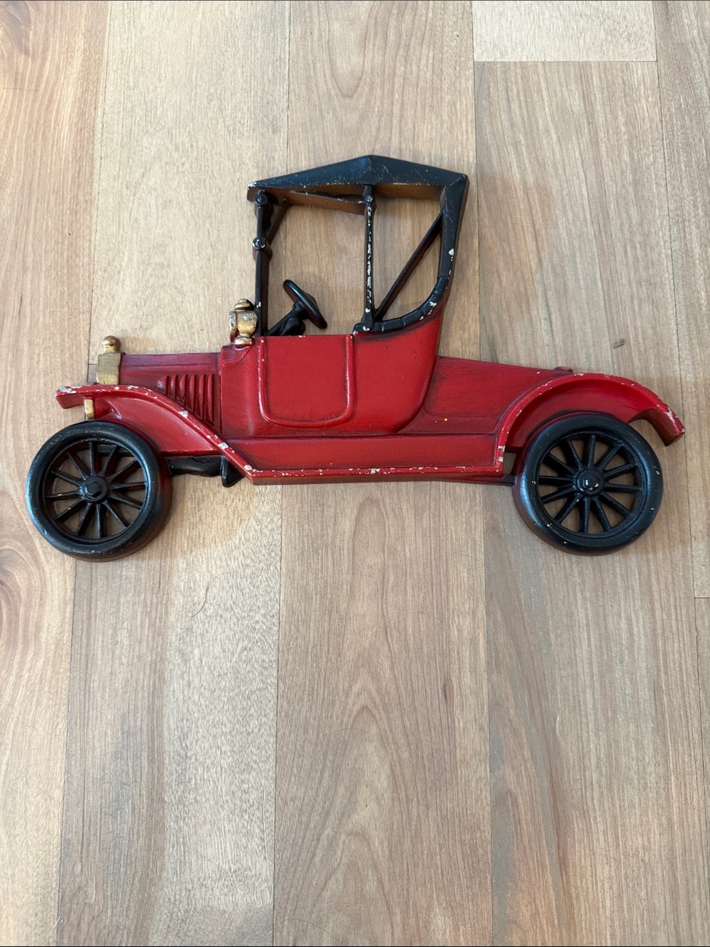 Classic Red Tin Toy Car Wall Accent by